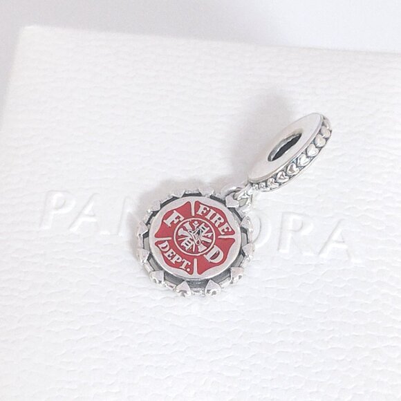 Pandora Engravable Firefighter Dangle Charm S925 Silver with box - Picture 8 of 8
